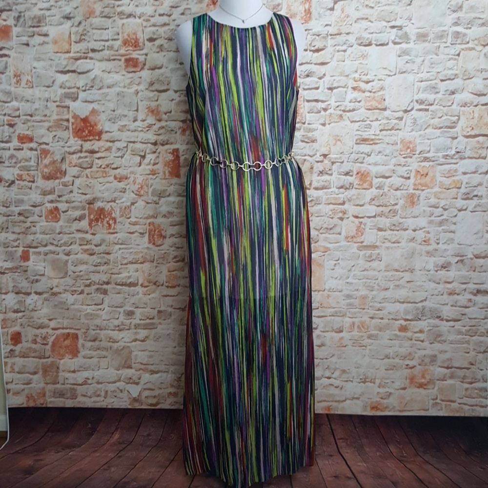 New Sangria Watercolor Maxi Dress